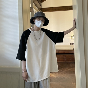 260克麂皮绒插肩袖短袖T恤814-1-T82-P45 59（100聚酯纤维）图片