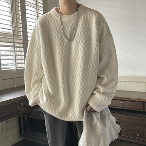 立体质感波浪纹毛衣针织衫814-1-M1020-P68 控89（100聚酯纤）图片