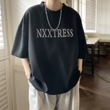 美式高街潮烫钻夏季T恤短袖男女814-1-T561-P38（棉），男装T恤，星座814-1