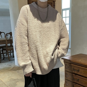 毛圈绒软糯质感圆领毛衣针织衫男女814-1-M403-P70,女明星白裤子搭配图片