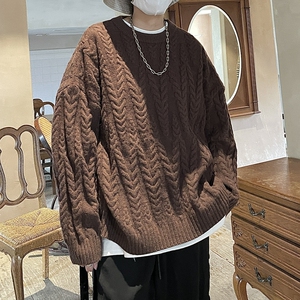 麻花圆领毛衣百搭针织衫男女潮 814-1-M406-P68(聚酯纤维）图片