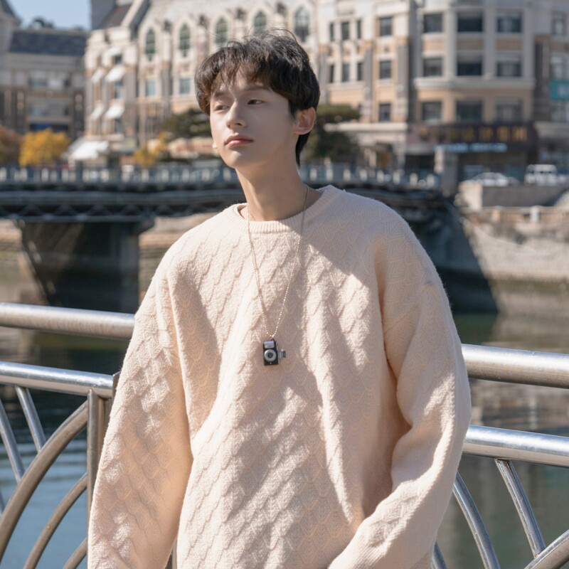 立体菱形格纹毛衣814-1-M813-P7898（100聚酯纤维），男装针织衫/毛衣，星座814-1