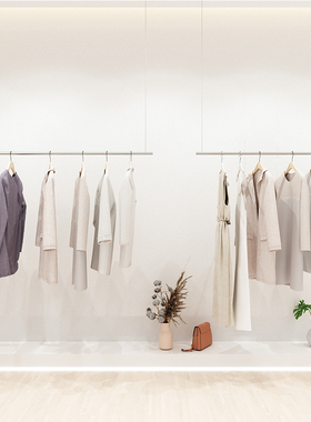 服装店展示架童装男女装吊顶悬挂衣架上墙吊架杆子可伸缩绳挂衣架