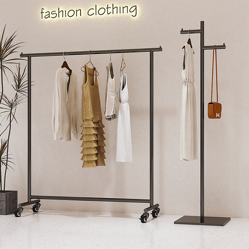 服装不锈钢黑色挂衣架展示架