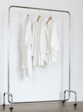 服装店展示架落地式挂衣架银色专用女装货架不锈钢拉丝衣服架子