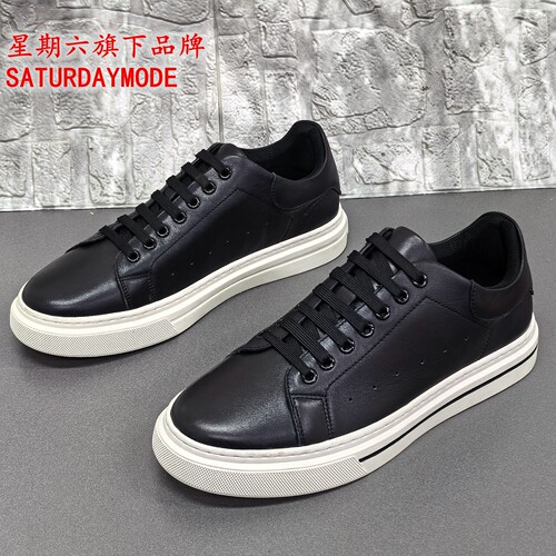 41码SATURDAYMODE正品撤柜牛皮休闲系带耐磨防滑平底时尚男板鞋潮