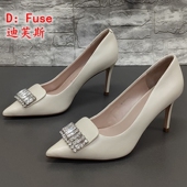 尖头细高跟真皮水钻女单鞋 3738码 处理春季 时尚 迪芙斯正品 撤柜断码