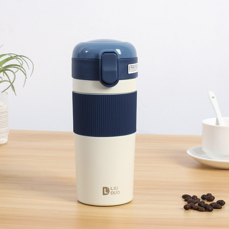 女士高颜值吸管保温杯手提简约咖啡杯子车载水杯情侣孕妇产妇专用