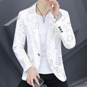 306B-2-X321-P80 2023春季男士条纹小西装青年修身西服外套图片