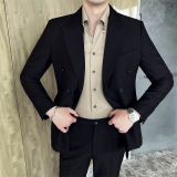 306B-2-T687-P2302025秋装英伦风时尚男士正装西服双排扣三件套，男装西服，星座507A（原星座306B-2）