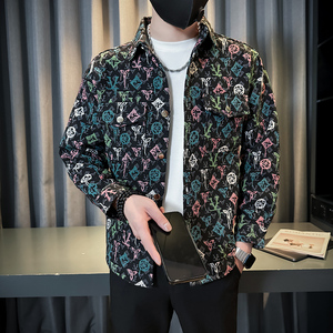 507A-K088-P75 2025春季时尚碎花夹克青年外套小伙社会图片