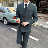 306B-2-SJT7722-P3052025秋装新品时尚青年双排扣西服三件套装，男装西服，星座507A（原星座306B-2）
