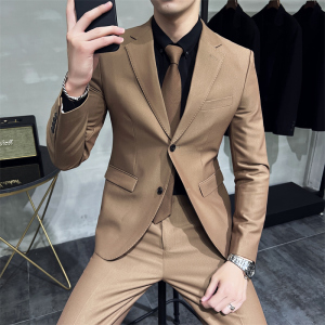 507A-T686-P230 2025秋冬时尚男士西服西裤双扣两件套装礼服图片