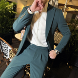 306B-2-T7768-P2352025秋冬时尚男士单扣西服两件套装小西装，男装西服套装，星座507A（原星座306B-2）