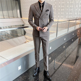 507A-SJT096-P2802025春季时尚男士休闲西服双排扣三件套装，男装西服套装，星座507A（原星座306B-2）