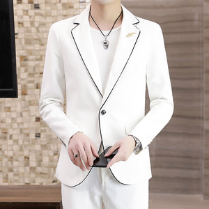 306B-2-T105-P125 2025秋季时尚男士纯色西服西裤两件套装图片