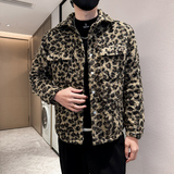306B-2-M639-P105冬季时尚毛圈外套加棉加厚夹克小香风豹纹，男装夹克，星座507A（原星座306B-2）