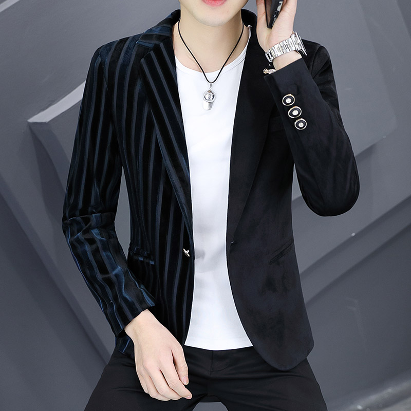 306B-2-X323-P802023春季新品个性青年撞色小西装条纹西服,男装西服,星座507A（原星座306B-2）