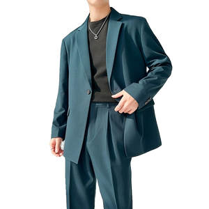 306B-2-T3250-P230 2025春装时尚轻熟风男士微阔西服两件套装图片