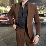 306B-2-T7768-P2352025秋冬时尚男士单扣西服两件套装小西装，男装西服套装，星座507A（原星座306B-2）