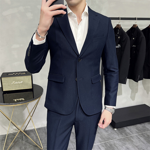 306B-2-T686-P230 2025秋冬男士双扣西服两件套装结婚礼服图片