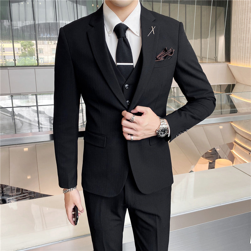 507A-SJT055-P2802025春装时尚男士单扣安稳西服三件套礼服,男装西服,星座507A（原星座306B-2）