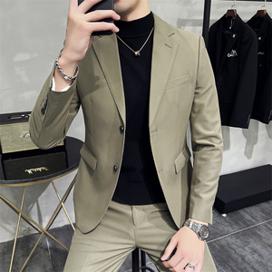 306B-2-T686-P230 2025春夏男士双扣正装西服两件套装结婚礼服图片