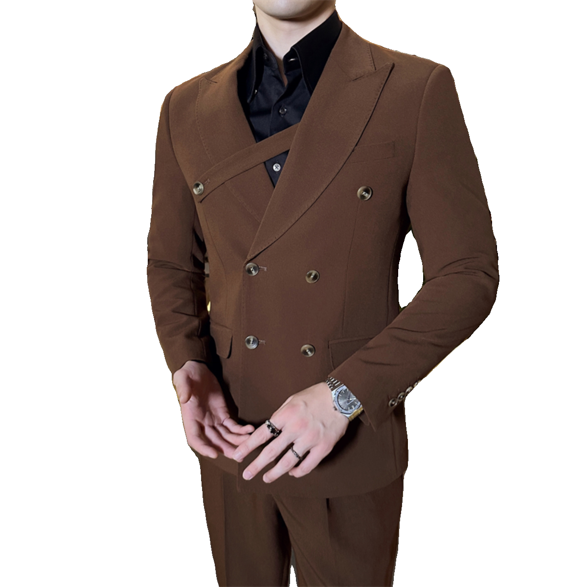 306B-2-T7722-P2452025秋冬双排扣英伦正装西服两件套装结婚礼服,男装西服,星座507A（原星座306B-2）