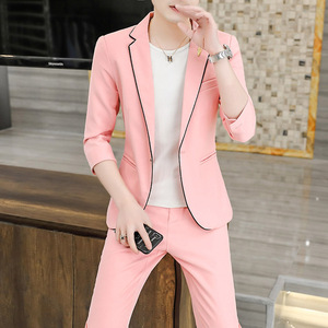306B-2-T117-P120 男士西服九分裤西装七分袖修身两件套图片