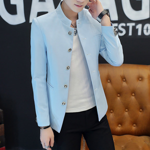 306B-2-XF022-P70 2025秋装时尚男装中山装小西装西服外套图片