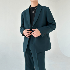306B-2-T3230-P200 2025秋装男士微阔青年西服两件套装帅气痞帅图片