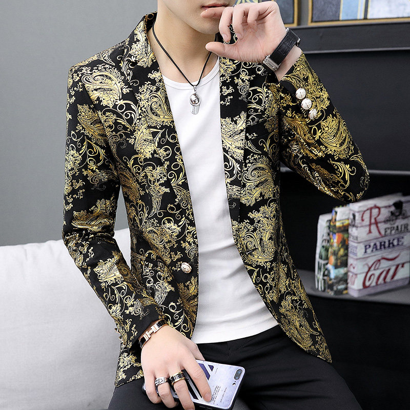 306B-2-X999-P752025春装时尚烫金男士小西装修身韩版西服,男装西服套装,星座507A（原星座306B-2）