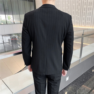 LJT095-P225  春夏商务休闲绅士西服两件套装条纹小西装结婚礼服图片