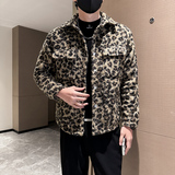 306B-2-M639-P105冬季时尚毛圈外套加棉加厚夹克小香风豹纹，男装夹克，星座507A（原星座306B-2）