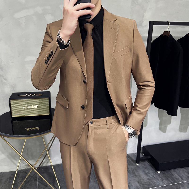 306B-2-T686-P2302025秋冬男士双扣西服两件套装结婚礼服，男装西服，星座507A（原星座306B-2）