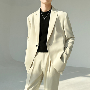 306B-2-T3230-P200 2025春装新品轻熟风男士西服两件套装青年西装图片