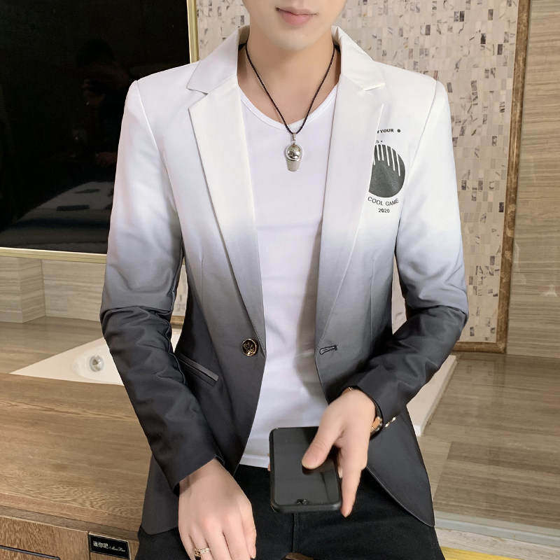 306B-2-XF095-P702025秋季男士渐变色小西装外贸西服外套青年,男装西服套装,星座507A（原星座306B-2）