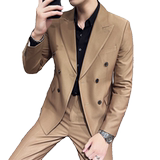 306B-2-T687-P2302025春季英伦风时尚青年双排扣西服两件套装，男装西服，星座507A（原星座306B-2）