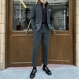 306B-2-LJT3500-P2402025秋季男士商务休闲格子西服两件套装礼服，男装西服，星座507A（原星座306B-2）