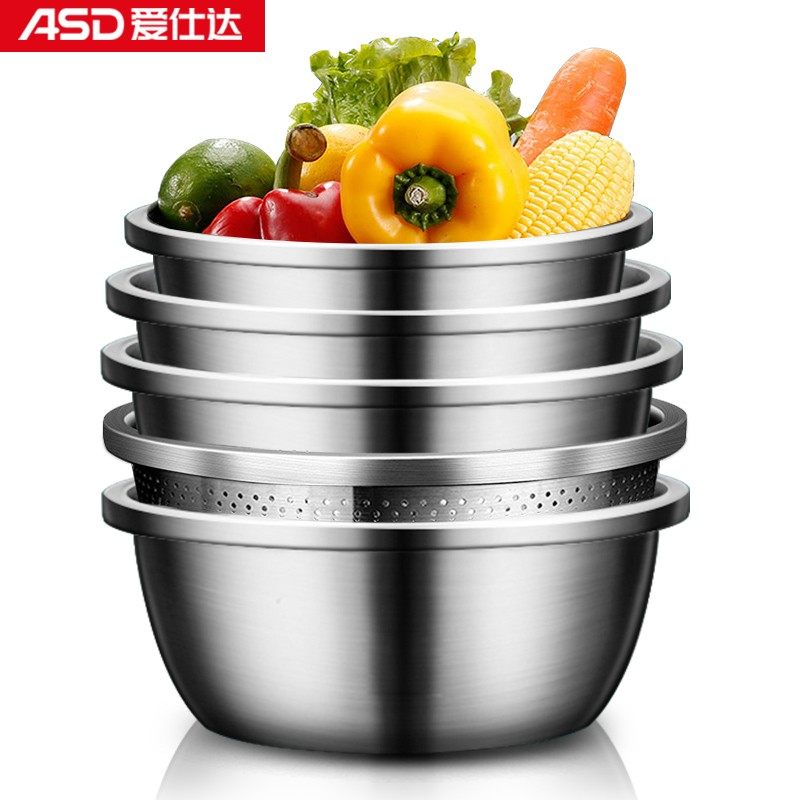 ASTAR 304 Stainless steel Vegetables Bowl Leach basket And surface kitchen Wash rice sieve household suit thickeningin the Tableware , Tableware , Basin  category - from Buy2taobao.com to provide professional Taobao agent buy service