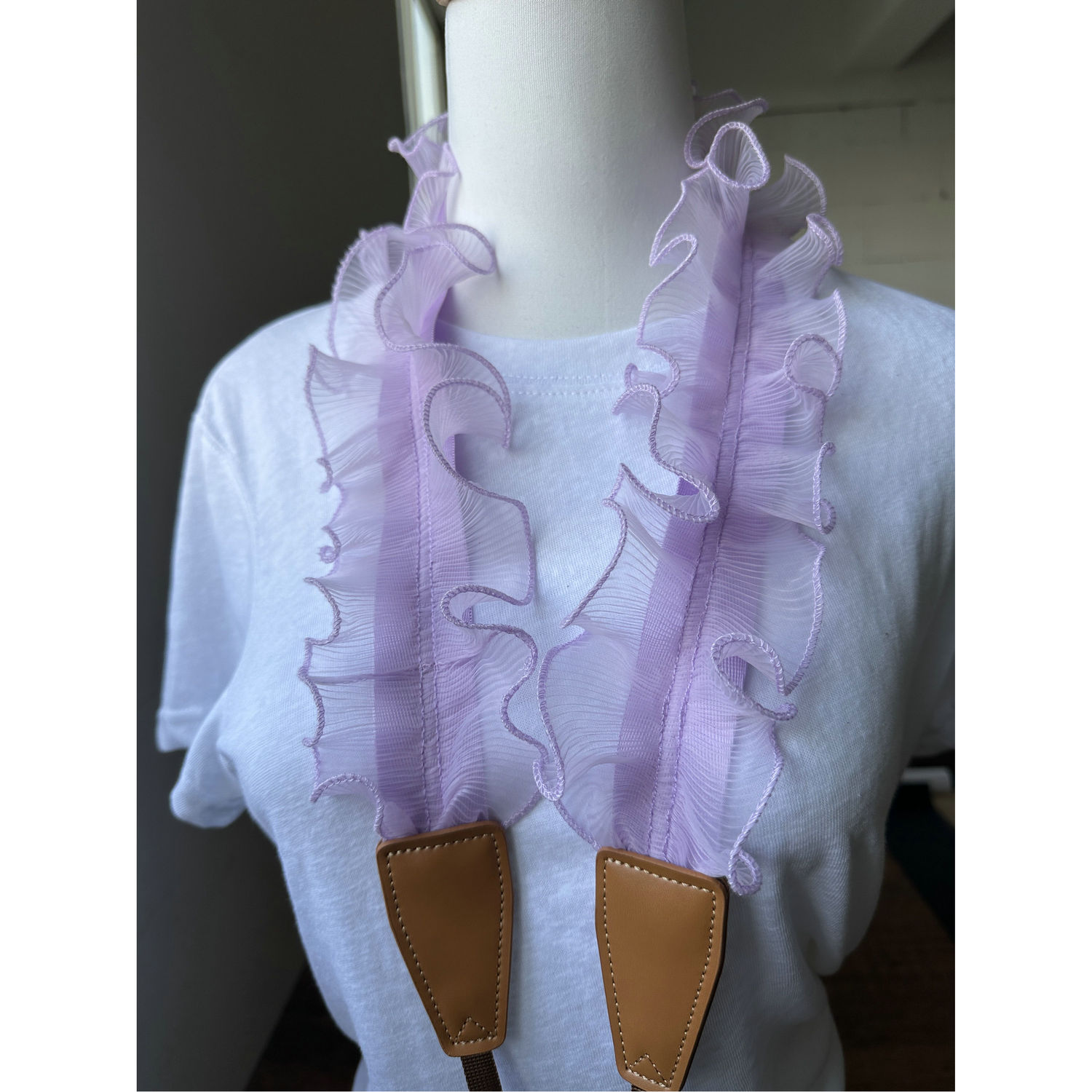 极致轻盈温柔舒适紫色花边相机带