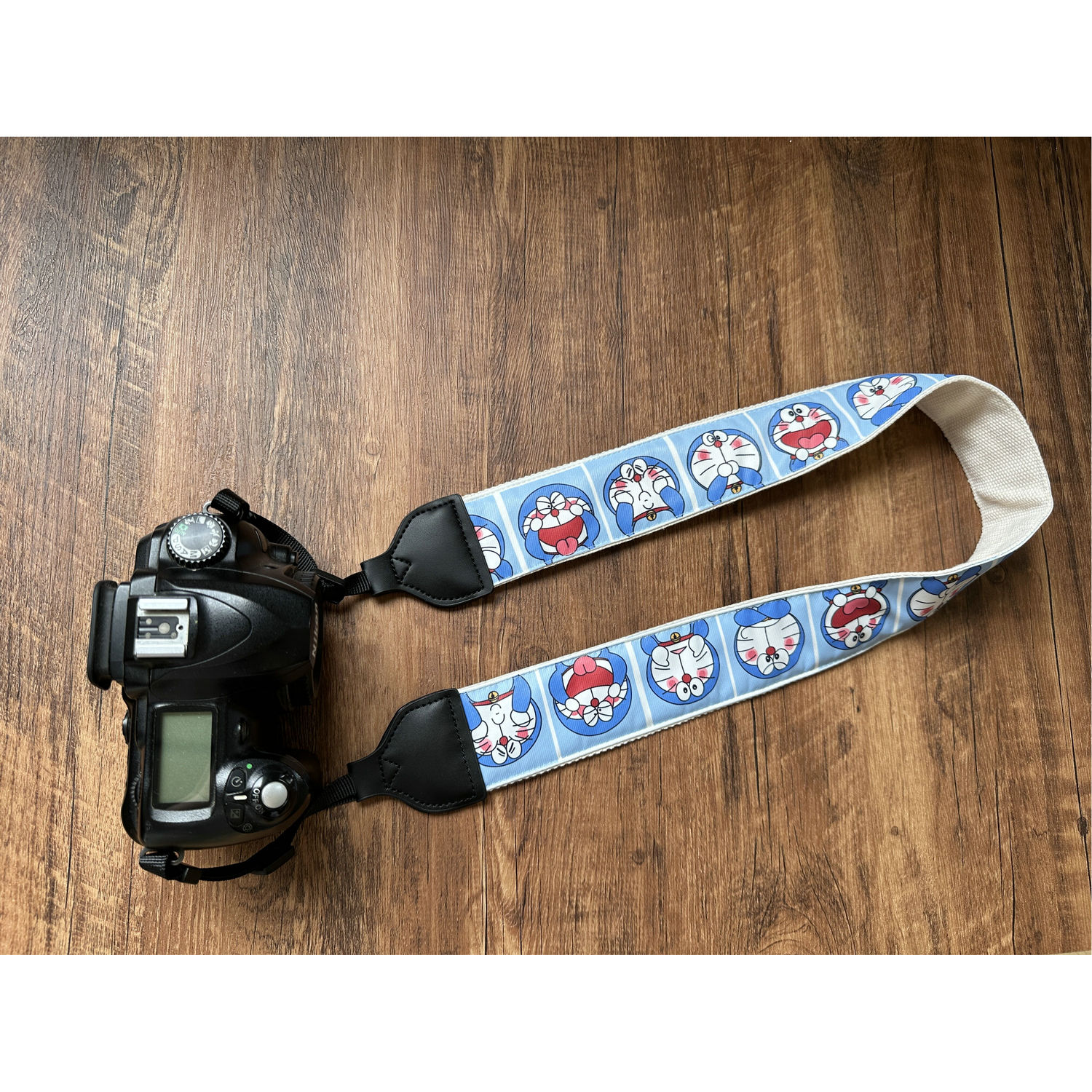原创可爱蓝胖子加宽减压相机背带