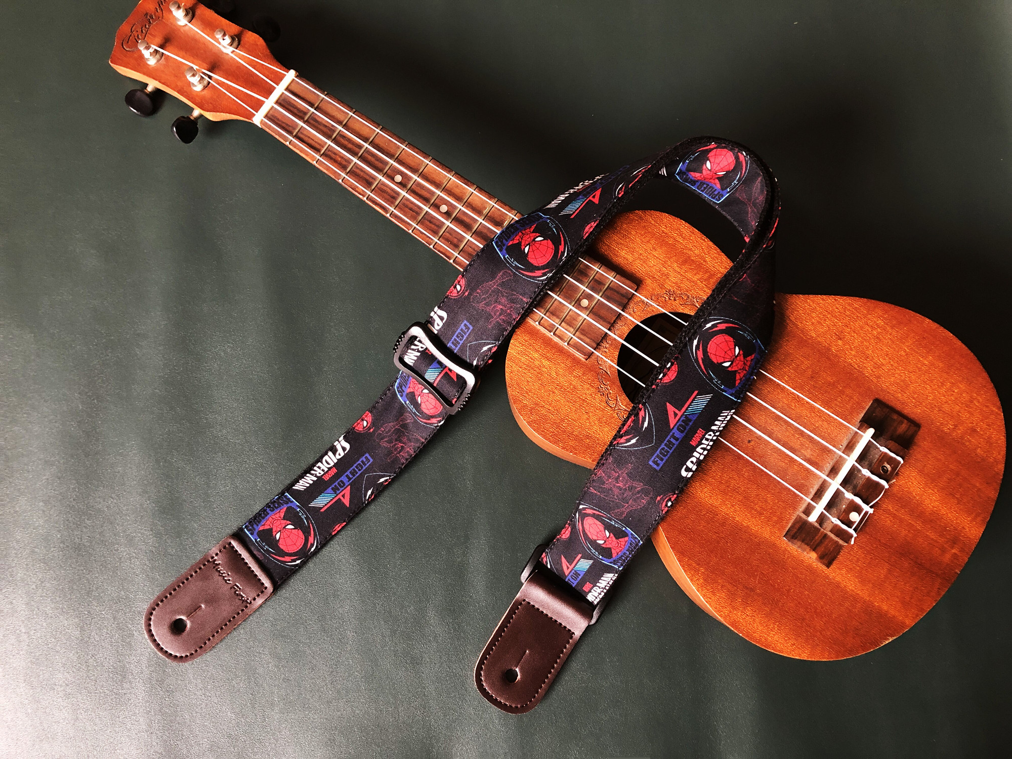 纯手工原创SPIDERMAN 酷酷的尤克里里背带ukulele strap