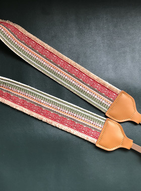 纯手工原创文艺范小毛边微单单反通用相机背带camera strap