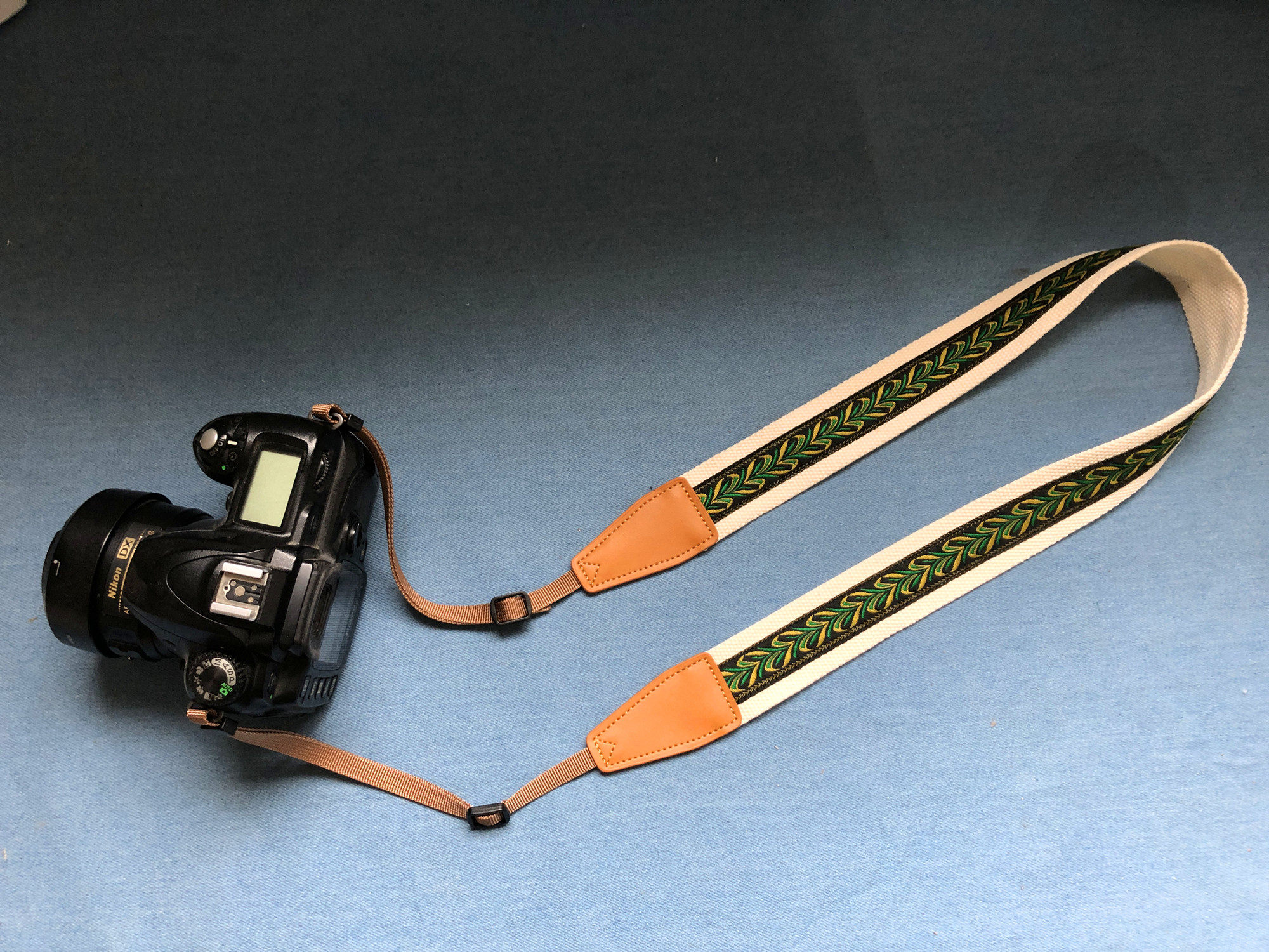 纯手工复古经典条文微单相机带单反相机背带