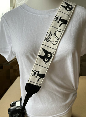 UNIKSTRAP手作原创加宽加厚卡通喵舒适解压斜跨相机背带相机肩带