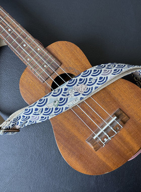 GIGFORU原创设计浮世绘棉麻印花通用尤克里里背带ukulele strap