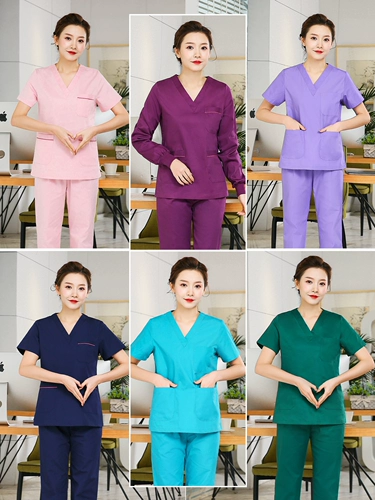 Хлопковая униформа врача, эластичный быстросохнущий комбинезон, короткий рукав, рабочая одежда