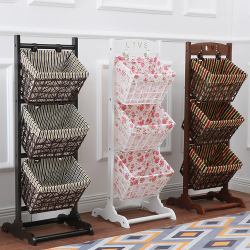 实木中鲁皓强落地置物架实木多层