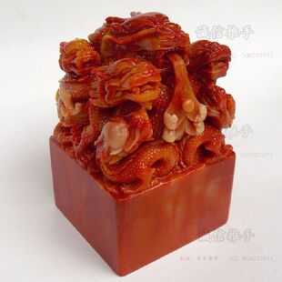 新款装饰品仿古寿山石印章九龙玉玺印章摆件礼品展销会旅游纪念品
